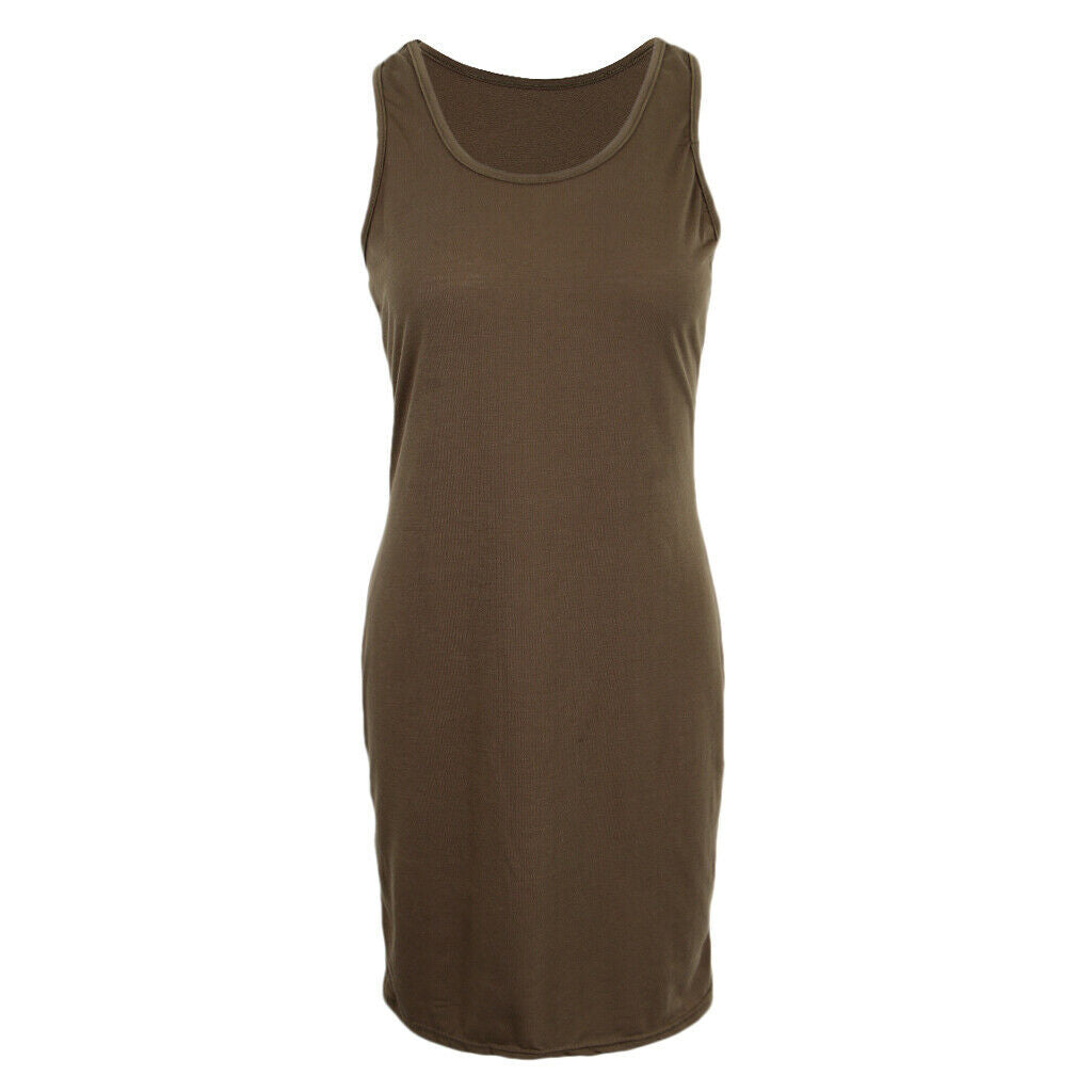 Womens Sleeveless Stretch Loose Dress Casual Vest Summer Long Pencil dress L