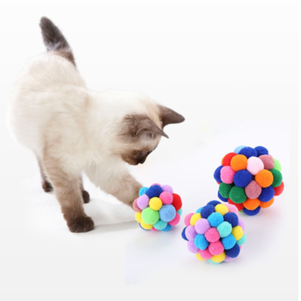 Funny Cat Cat Ball Toys Pet Catch Exercise Bite Chaser for KItten & Dogs S