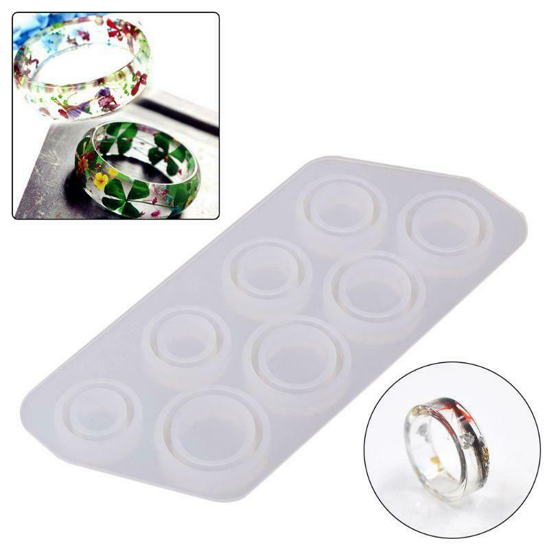 Flat Rings Mold DIY Making Ring Jewelry Silicone Mold Crystal Epoxy Mould