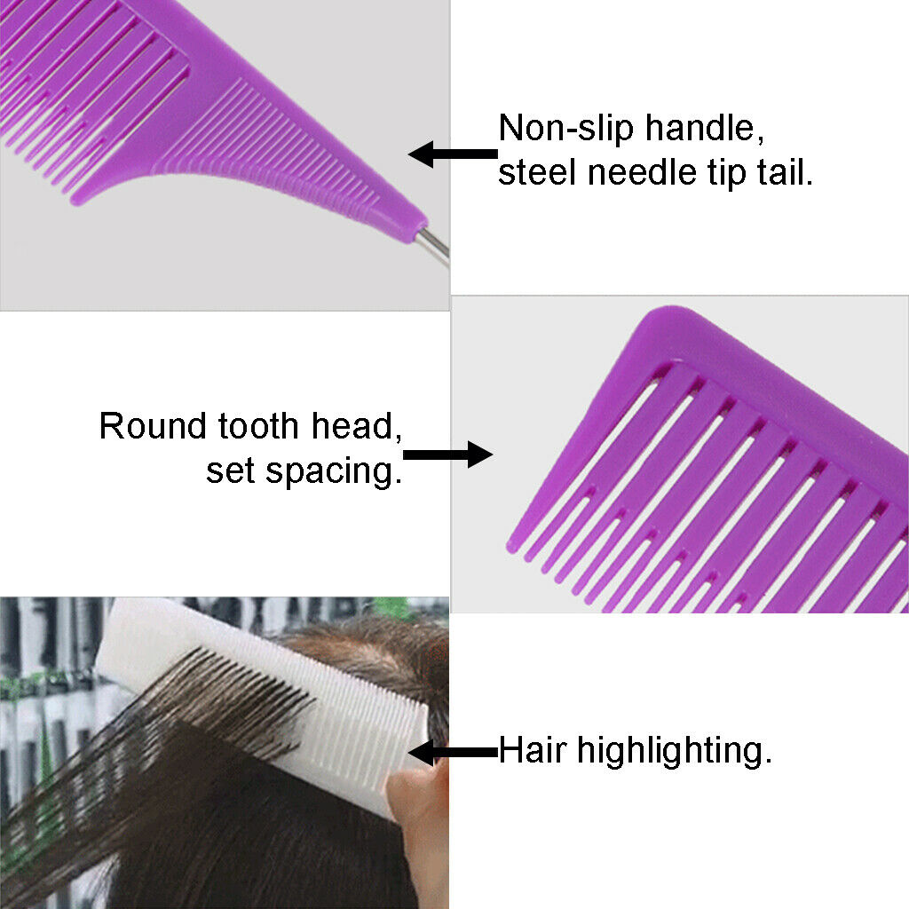 Pack 3 Fine Weaving Highlighting Foiling Hair Comb Highlight for Combs