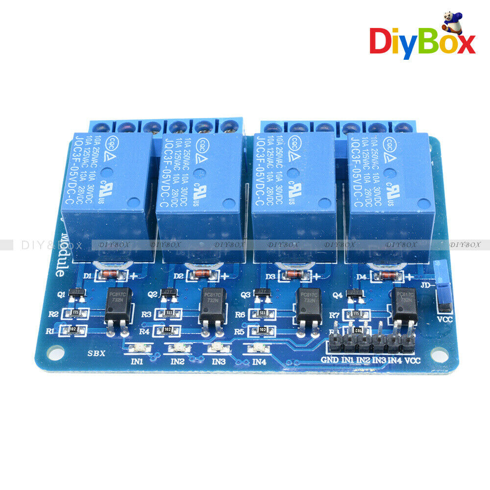 [5PCS] DC5V 4 Channel Relay Board Module Optocoupler for Arduino PIC ARM AVR DSP