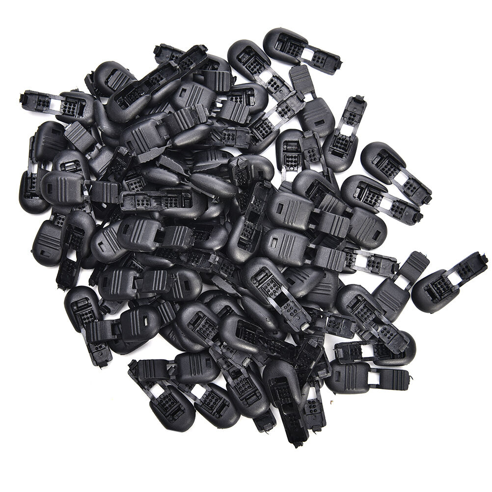 20Pcs Black Paracord Plastic Zippers Pull Replacement For Sport OutdoorDD