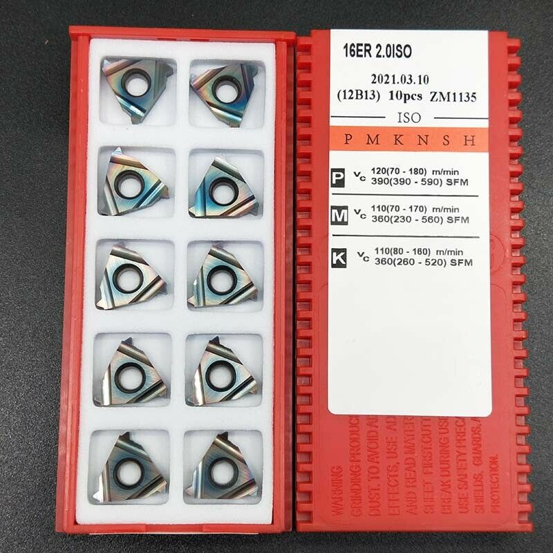 HRC45° 16ER 2.0ISO 1135 Indexable CNC Carbide Threading Insert For SER holder