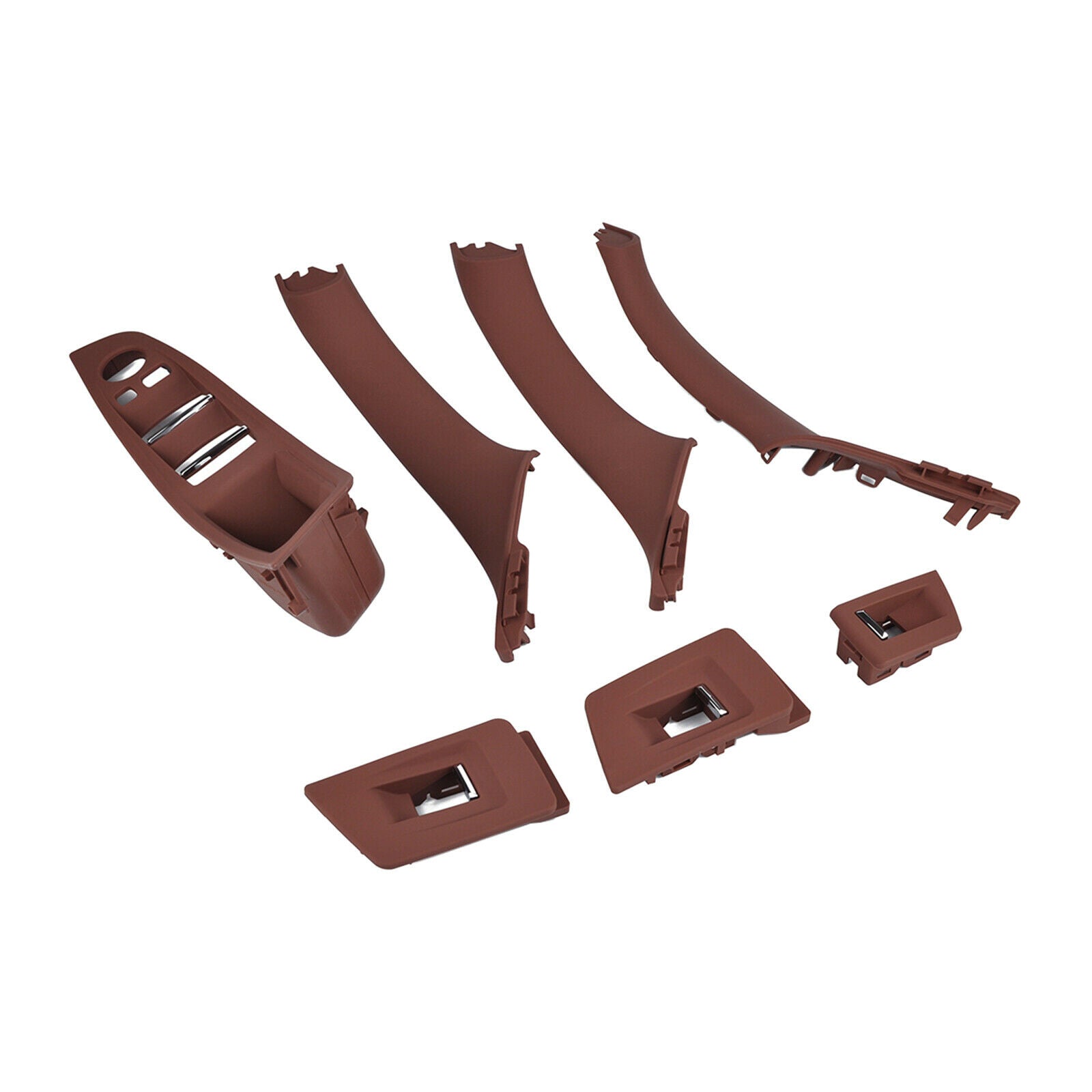 Inner Door Pull Handle Trim Cover Kit For BMW 520i 525i 528i 535i Brown