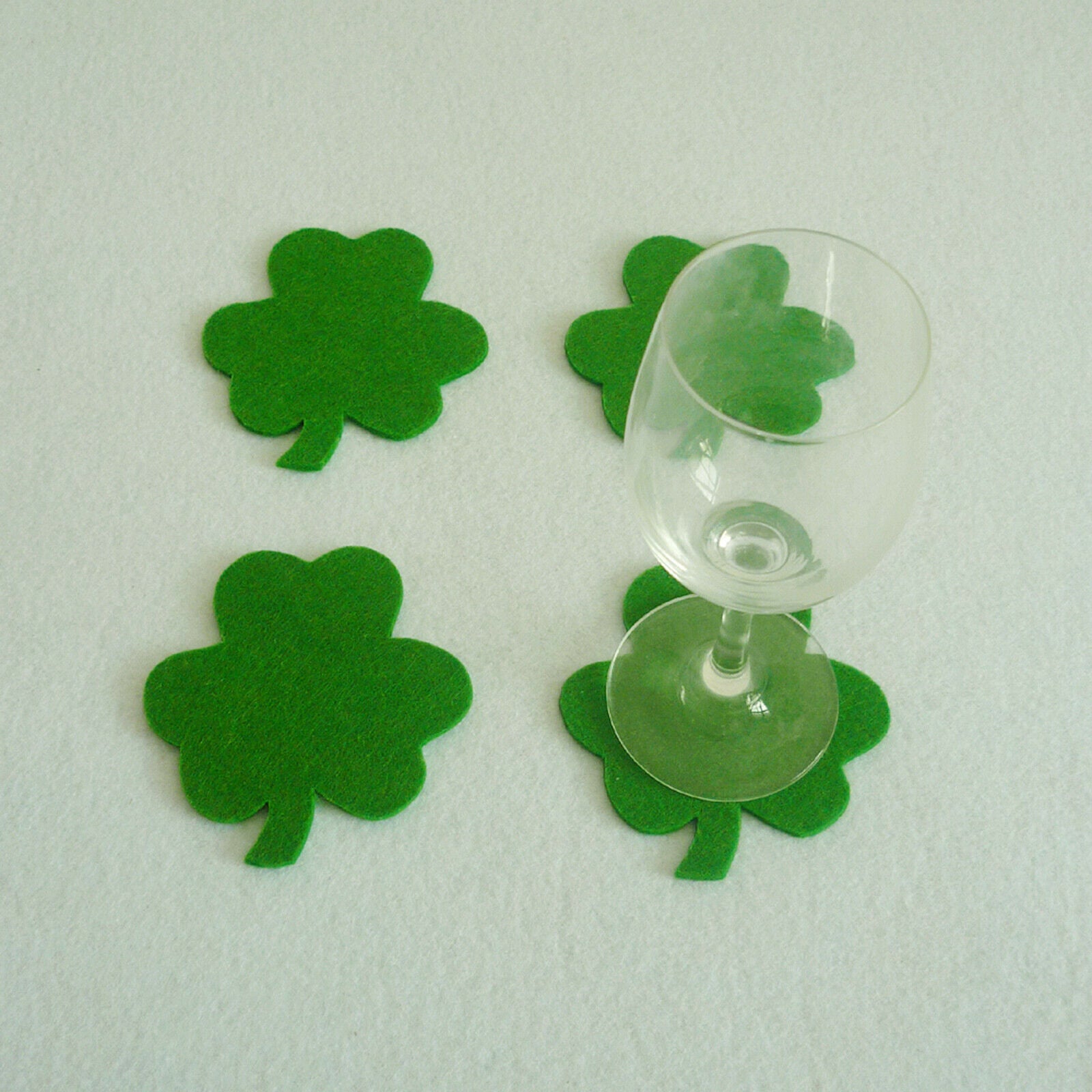 4 Pack St. Patrick's Day Coaster Pads Anti-slip Flower Home Decorations