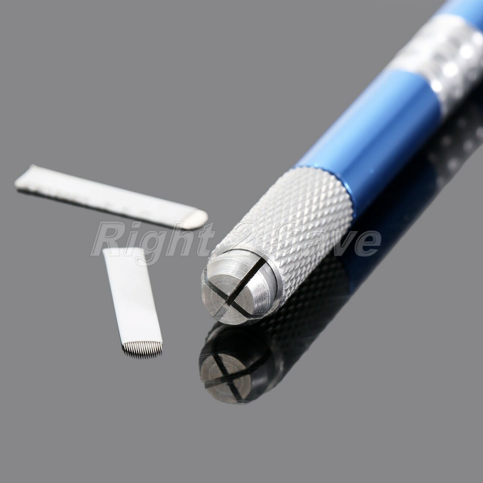 10pcs 18Pin Bevel Blades Needles Permanent Eyebrow Makeup Manual Blue Tattoo Pen