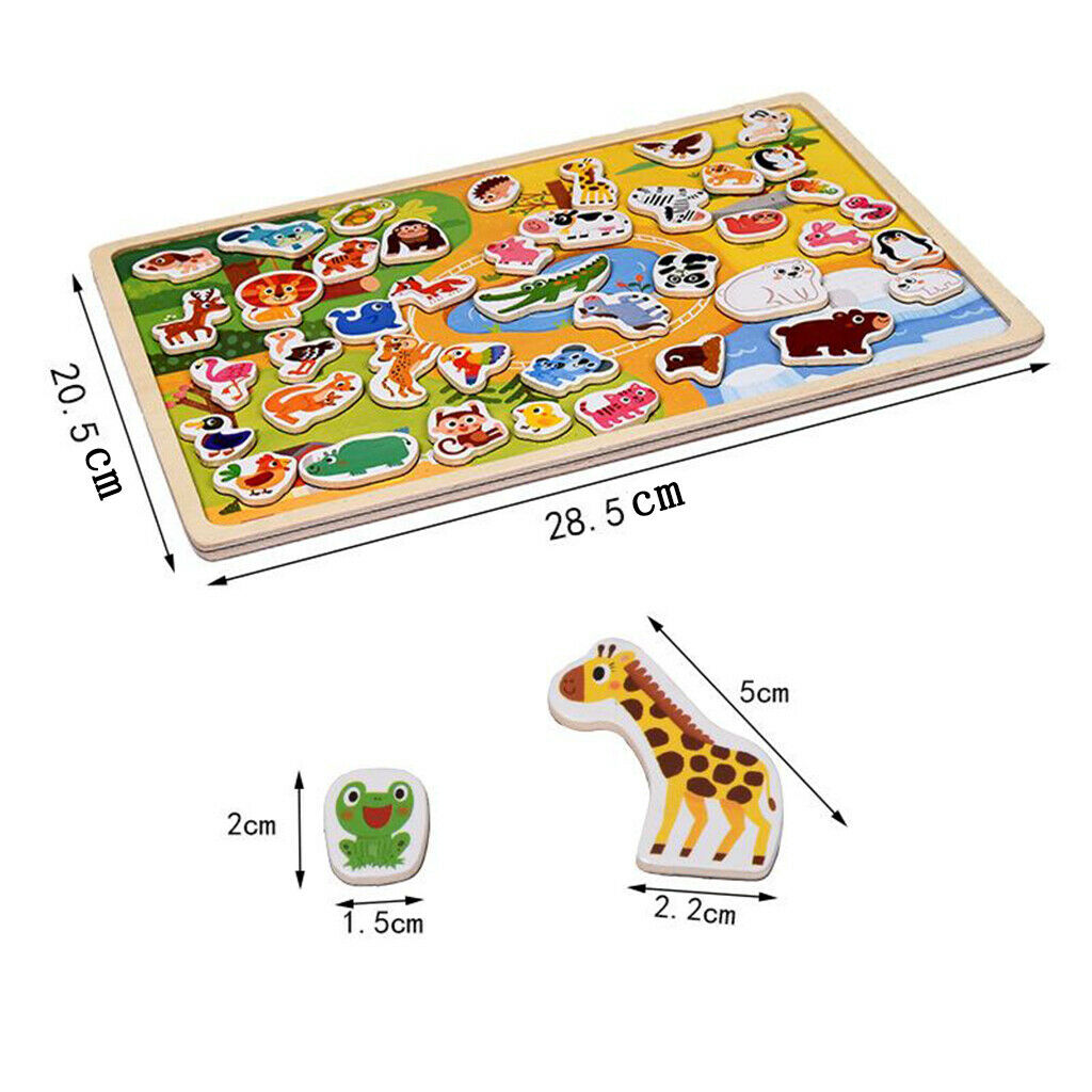 Wooden   Educational Puzzle Toys Animal Jigsaw Puzzles for Preschool