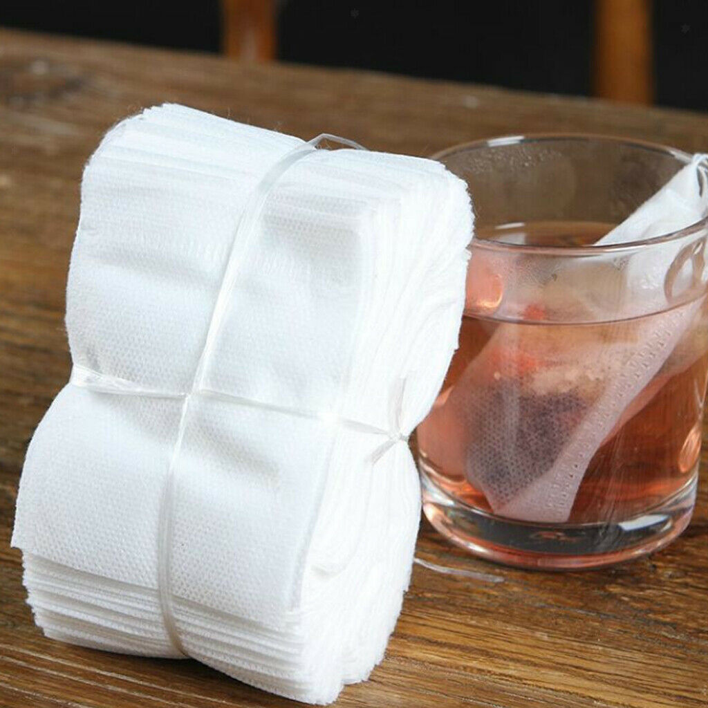 50pcs Empty Teabags String Heat Seal Filter Paper Herb Loose Tea Bag 5.5x7cm