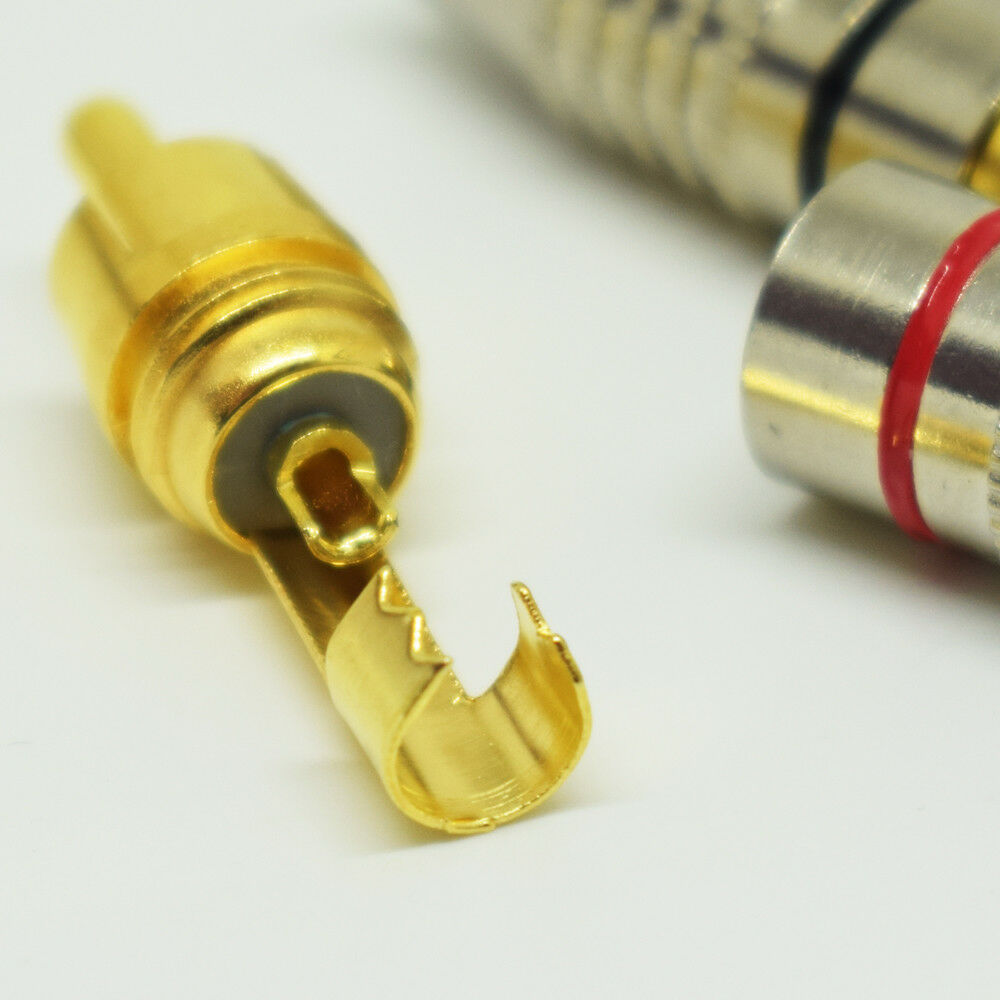 1pair Soldering Metal RCA Male Plug Audio Video Cable Adapter Connector 6mm