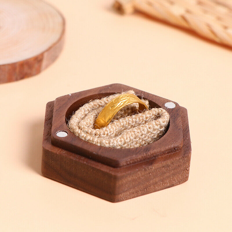 hexagon Jewelry Boxes Wedding engagement wedding rings Wood Ring Holder B.l8