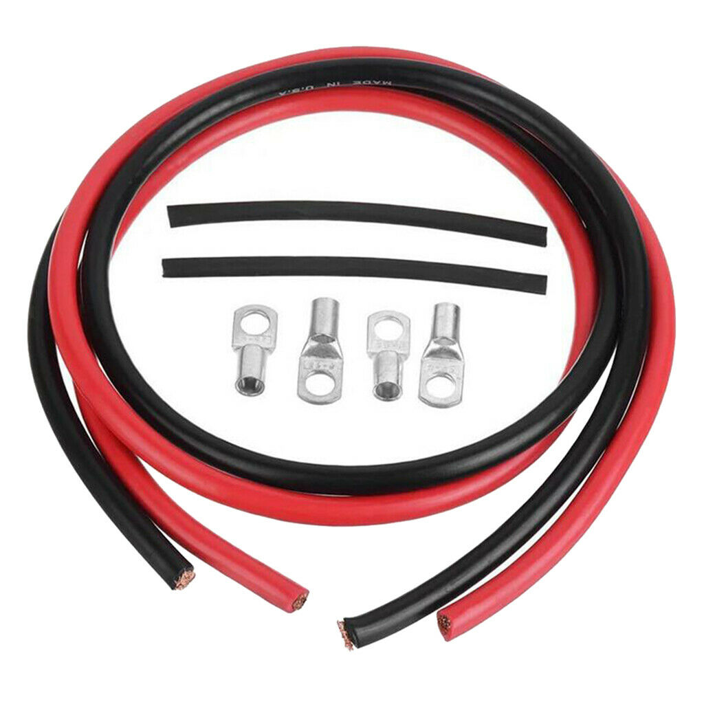 2Set Copper Negative Battery Ground Cables Terminal Kit Replacement 100A