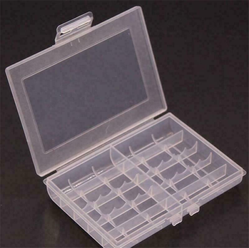 10*AA AAA Clear Battery Case Cover Holder Portable Plastic Storage Box Organizer