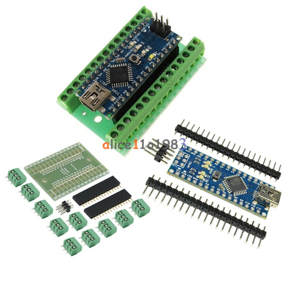 Nano V3.0 5V Micro-controller CH340G+Terminal Adapter Sheild Board for Arduino