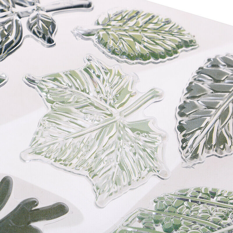 Green leaf clear stamp silicone seal flower stamp DIY scrapbook album deco.l8