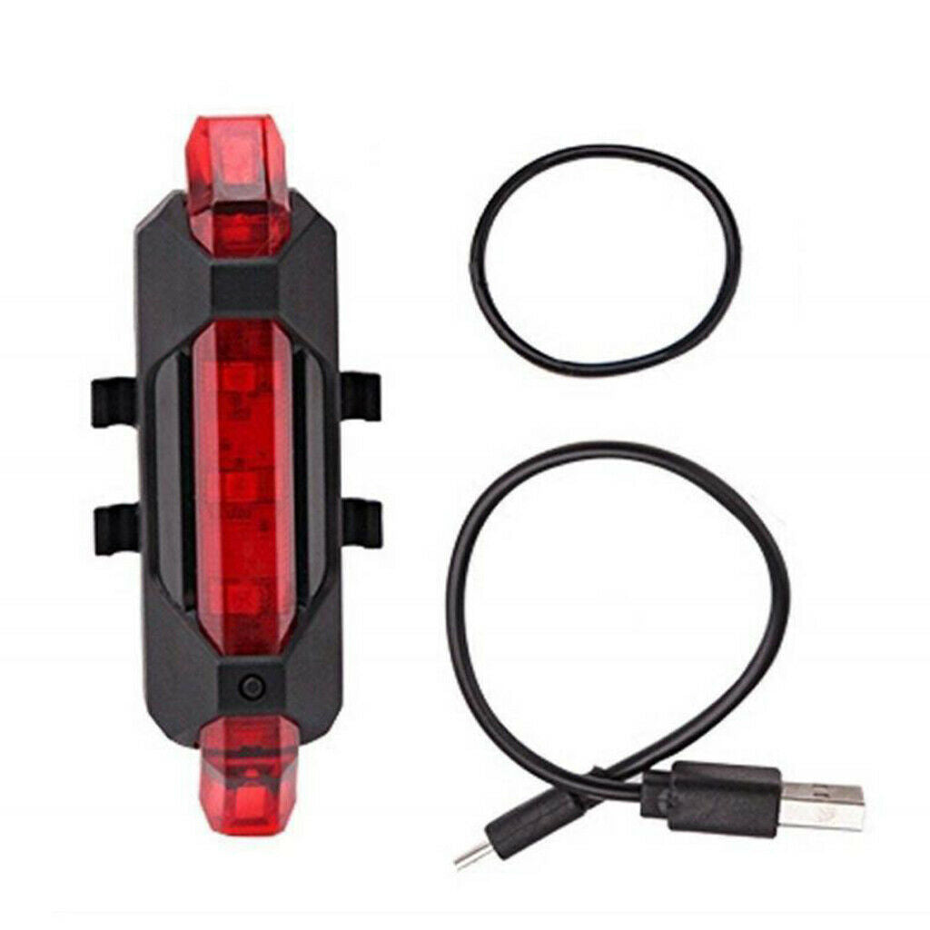 2 Pack Bike Bicycle LED Rear Light Cycling USB Rechargeable 4 Mode Red