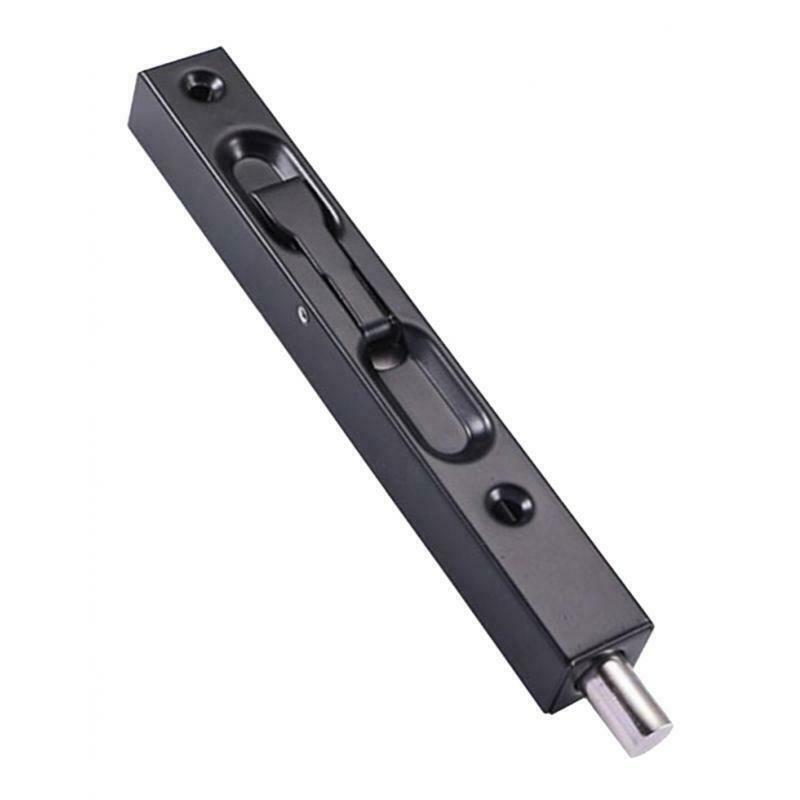 Stainless Steel Flush Bolt 10" Door Latch Security Lock for Wood Door Black
