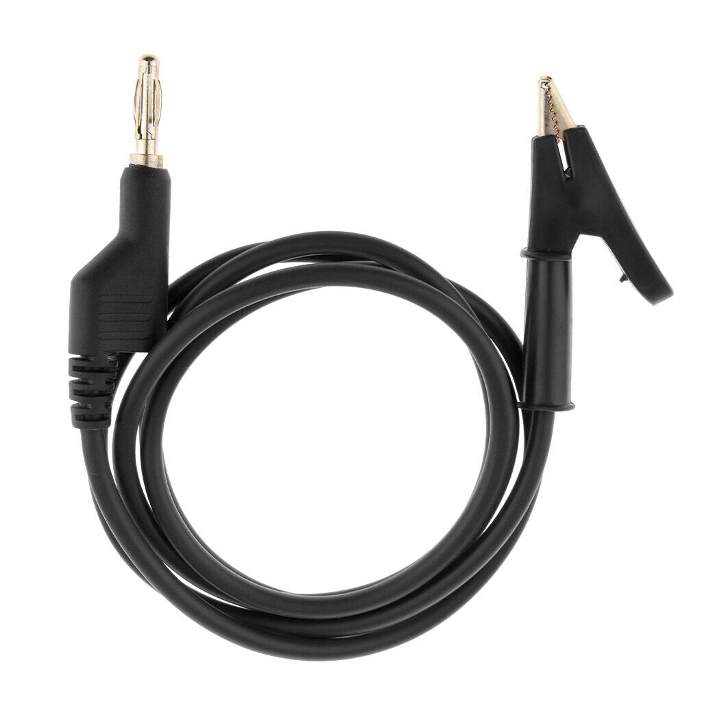 15A 100cm Copper Banana Plug To Alligator Clip 18AWG Connector Cable Black