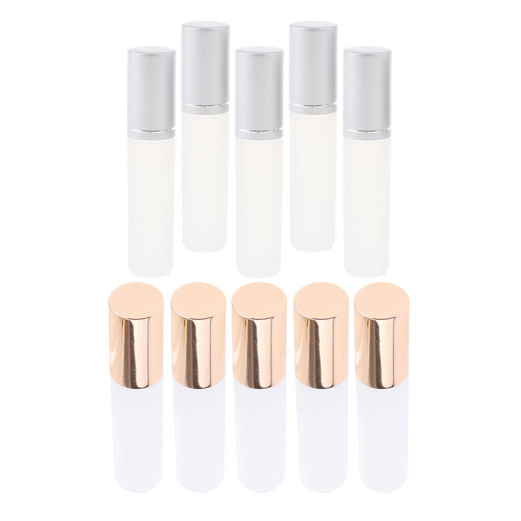 10 Pieces 5ml Refillable Essential Oil Bottle with Roller Ball for Home Travel