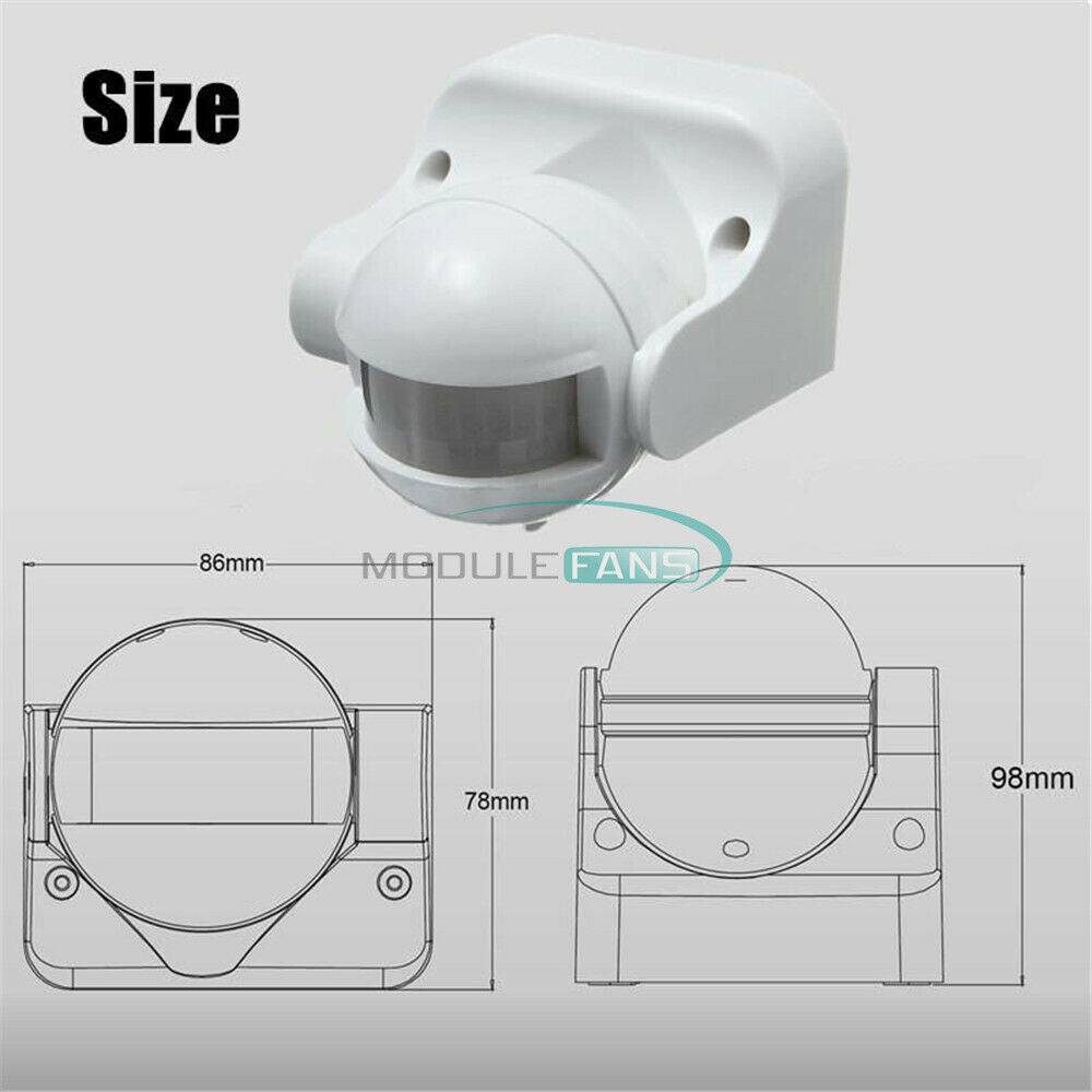 180 Degree Lighting PIR Motion Movement Sensor Detector Switch Home Outdoor