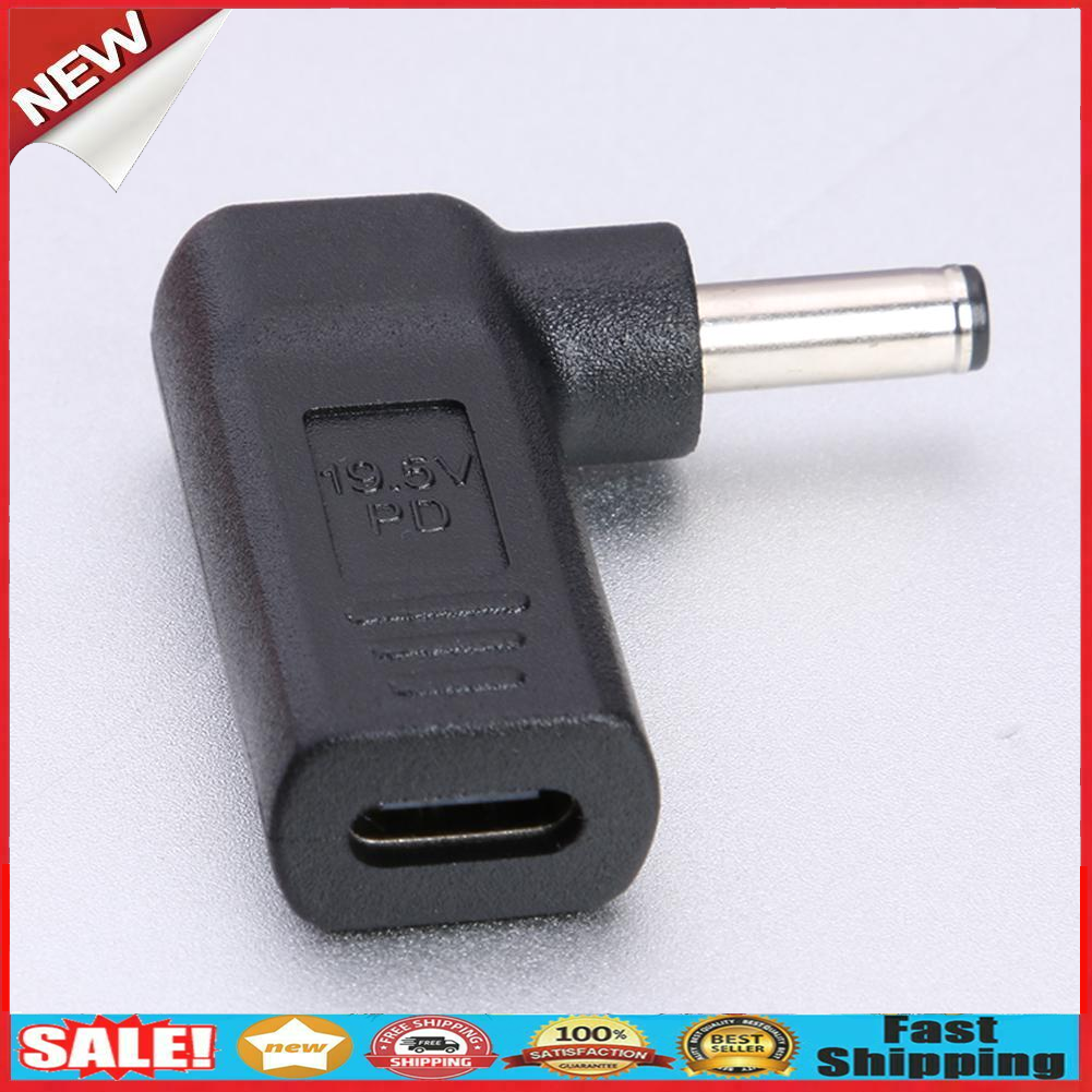 90 Degree USB-C Type-C Female to 4.5x3.0mm DC Male Plug Converter for Dell @