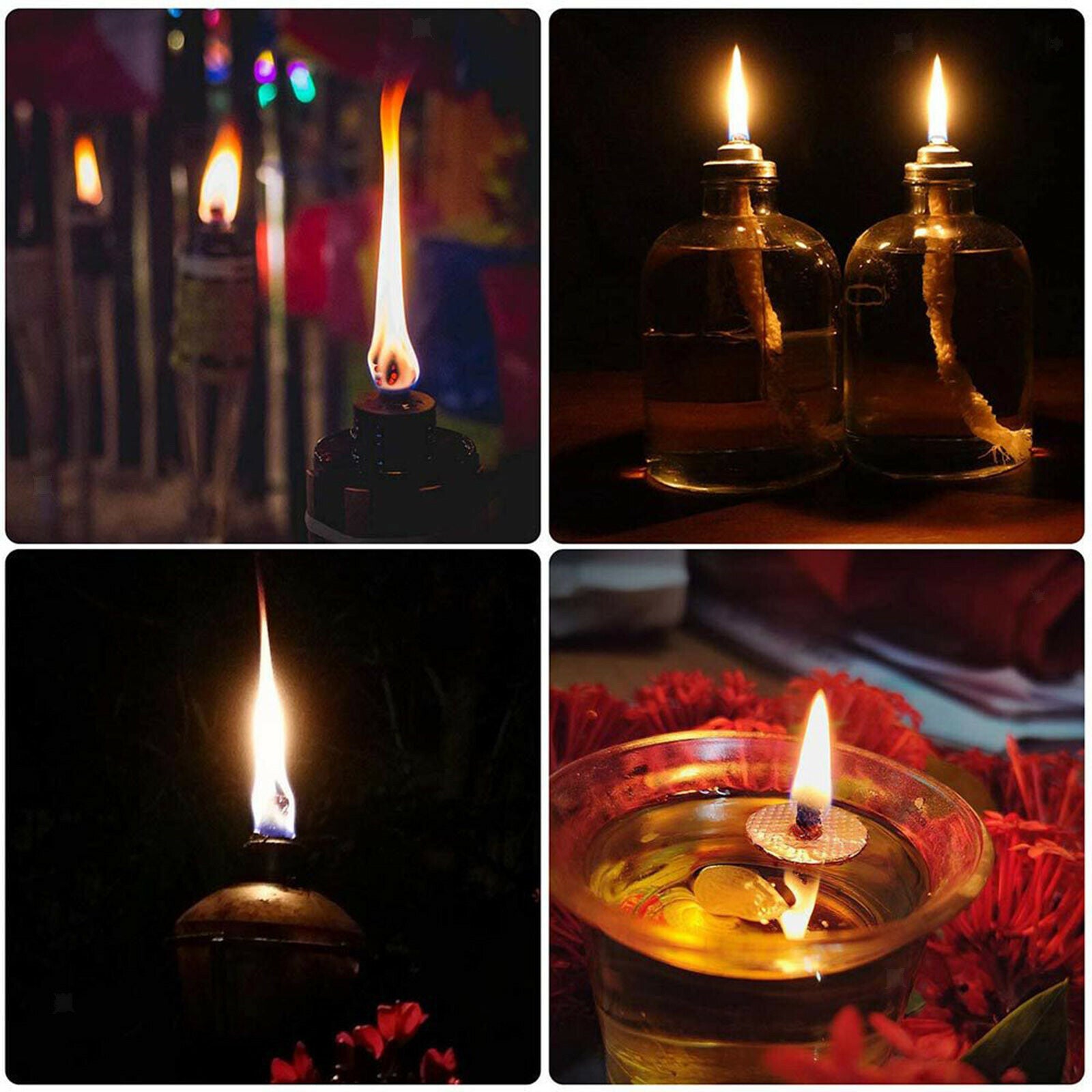 12 Fiberglass Replacement Wicks for Tiki Torch, Candle Wine Bottle, Oil Lamp