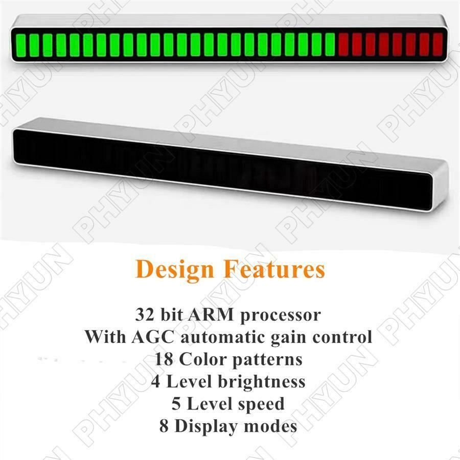 LED Car Radio Sound Control Light Music Rhythm Ambient Light Lamp 18 Colors