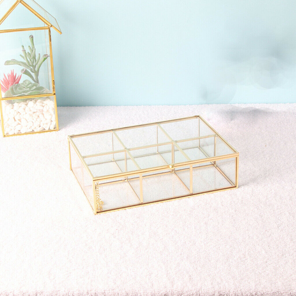 Retro Jewellery Box Lidded Clear Display Lipstick Necklace Storage Bathroom