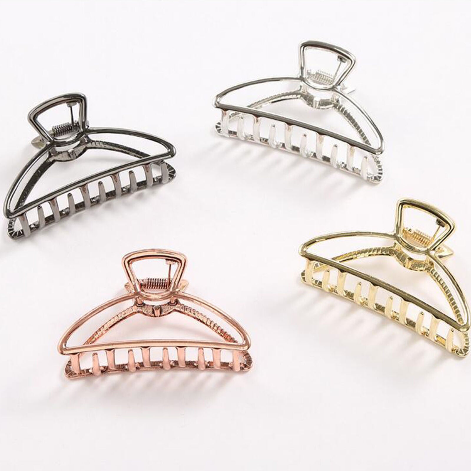 6 Pack Fashion Large Metal Hair Clips Open Shape Claw Clip Hair Shark Hair Clips