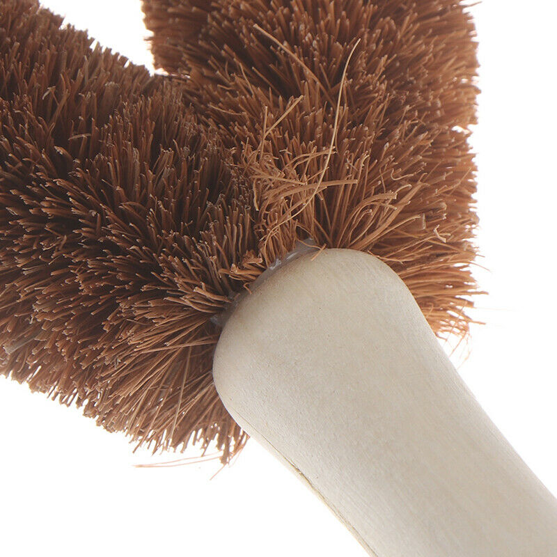 Coconut Brown Non-stick Oil Long Handle Pot Brush Flat Wash Cleaning Dish.l8