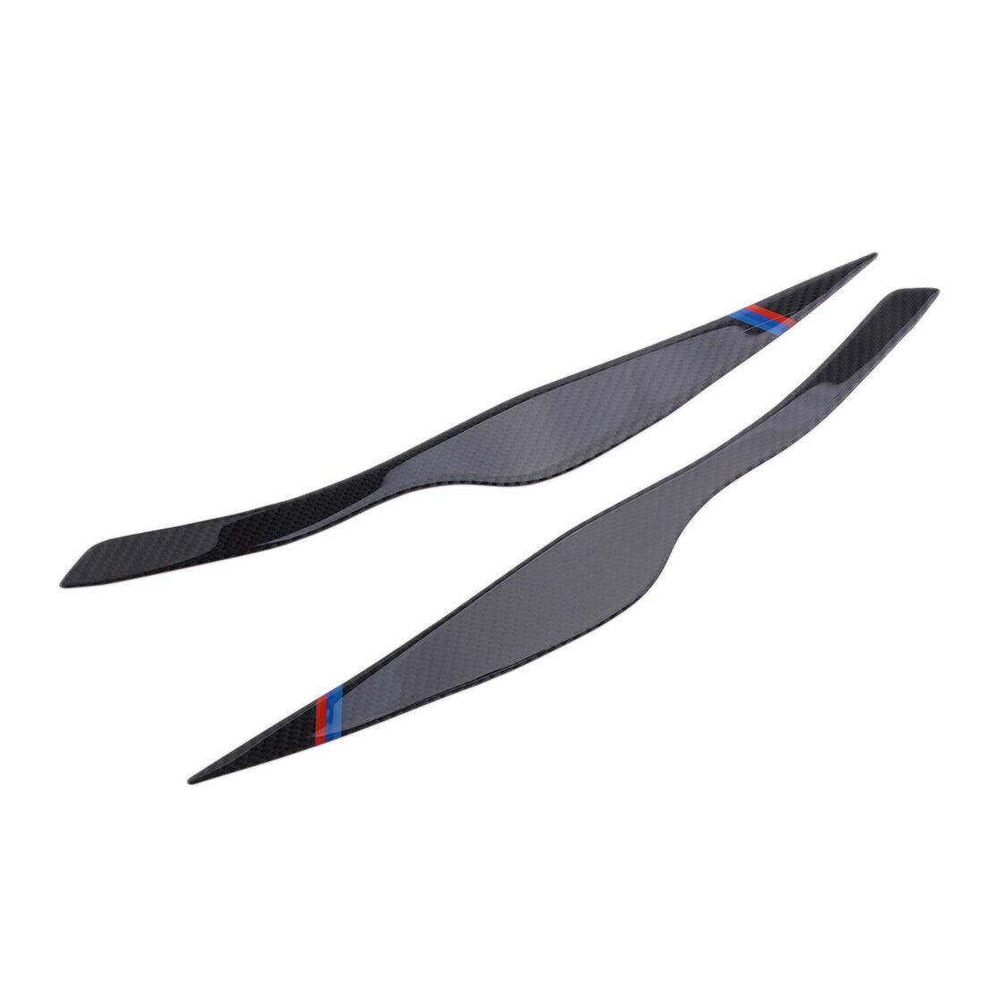2x Carbon Fiber Headlight Eyelid Eyebrow Trim Fit For BMW E90 E91 3 Series
