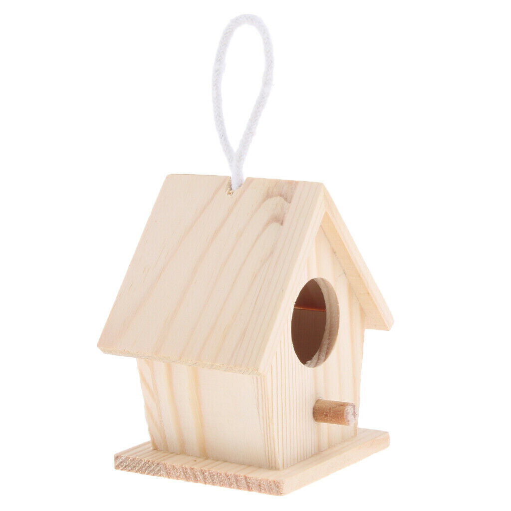 Wood Birdhouse Craft Decorative Cage Bird House Attracts Parakeet Cockatiel