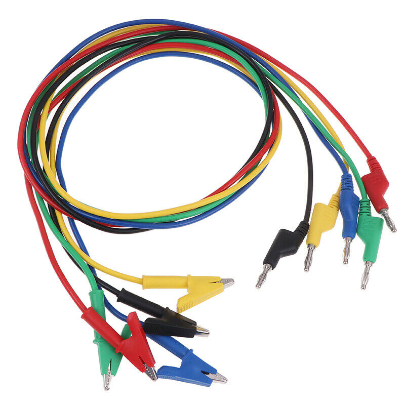 Stackable Banana Plug to Copper Alligator Clip Multimeter Test Leads Probe W.DD
