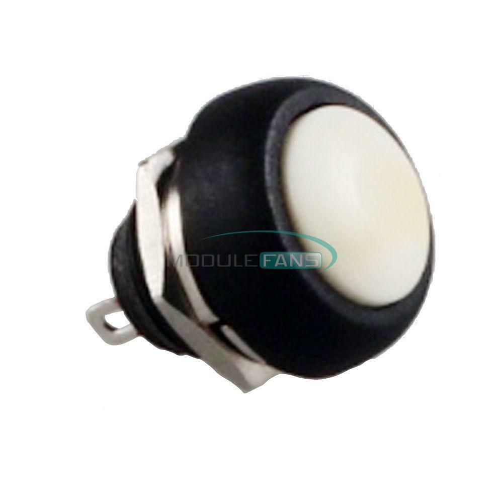 10PCS White 12mm Waterproof Momentary ON/OFF Push Button Mini Round Switch