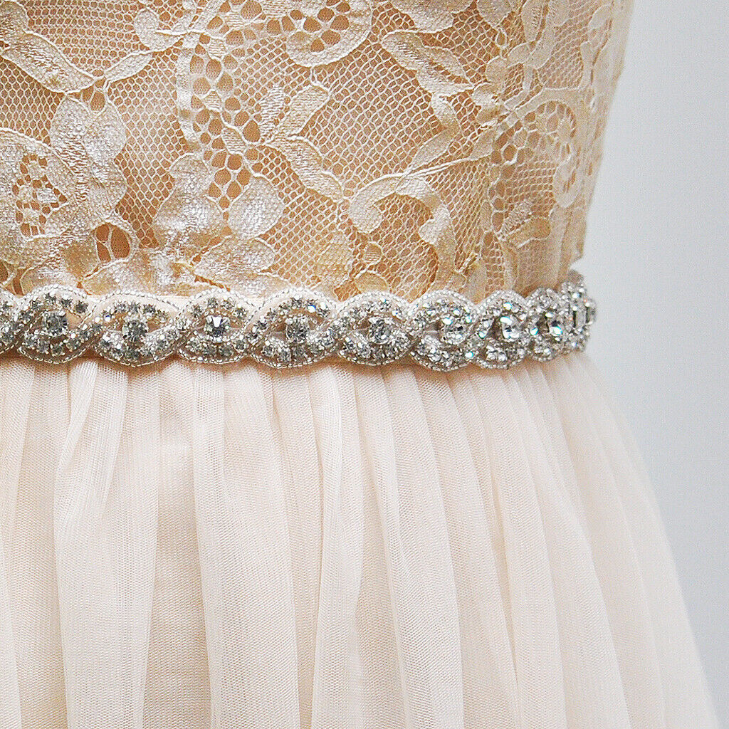 Gorgeous Crystal Wedding Dress Belt Bride Bridesmaid Applique Sash Alloy