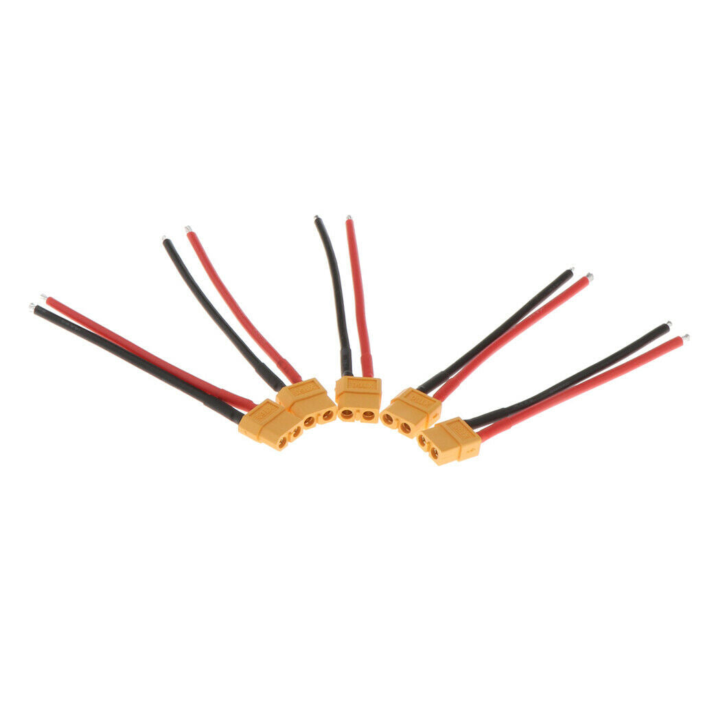 10Pair Silicone XT-60 Male Female Connector Wire 2Pin for RC Battery DIY