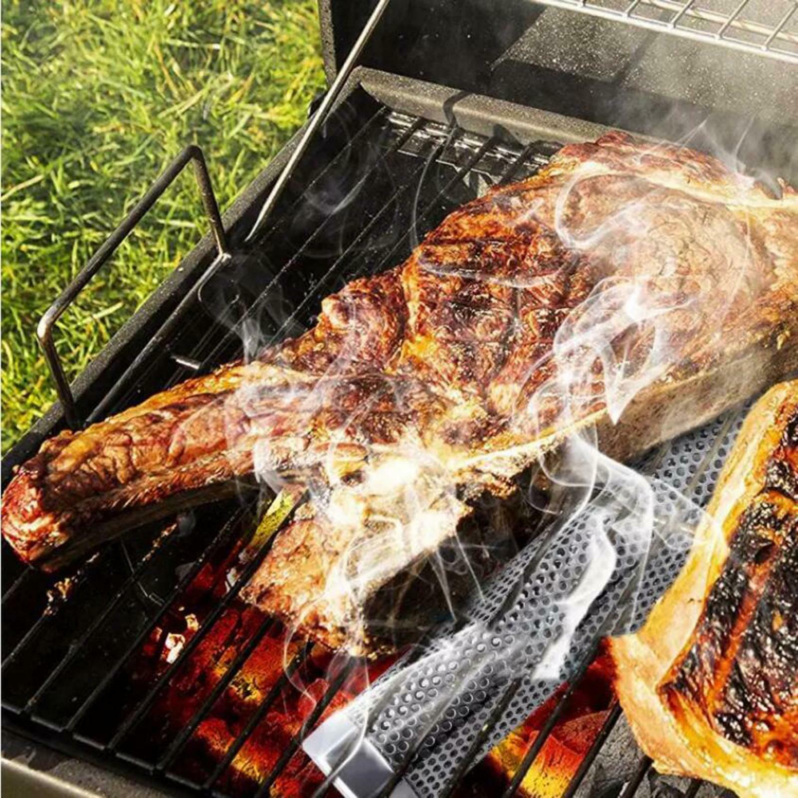 Barbecue Stainless Steel Smoker Box Charcoal Gas Grill for Meat Smoking