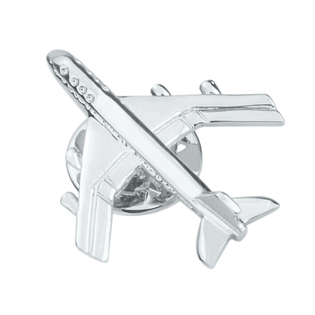 Mens Airplane Brooch Collar Pin Clip Corsage Elegant Wedding Plane Badge