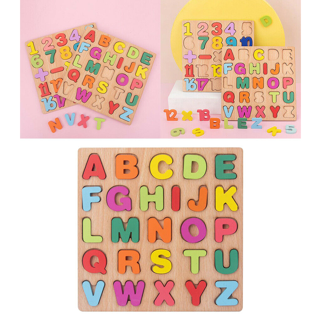 Wooden ABC Alphabet Puzzle Chunky Puzzle Board Early Learning Educational Toys