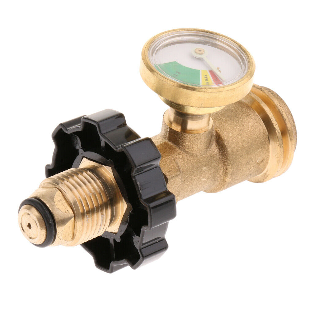 Heavy Duty Propane Tank Pressure Level Meter Gauge Gas Fuel Grill BBQ Adapter