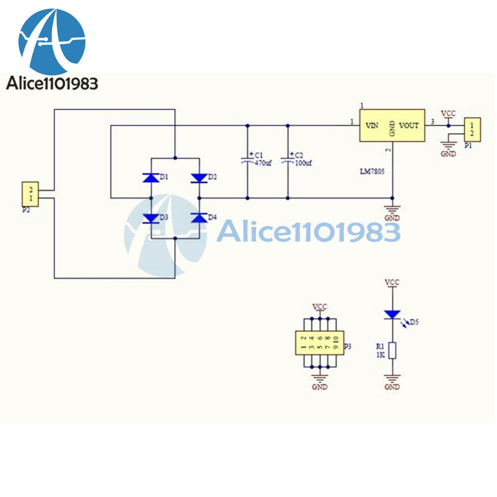 2PCS L7805 LM7805 Step-Down Converter 7.5V-35V to 5V Regulator Module
