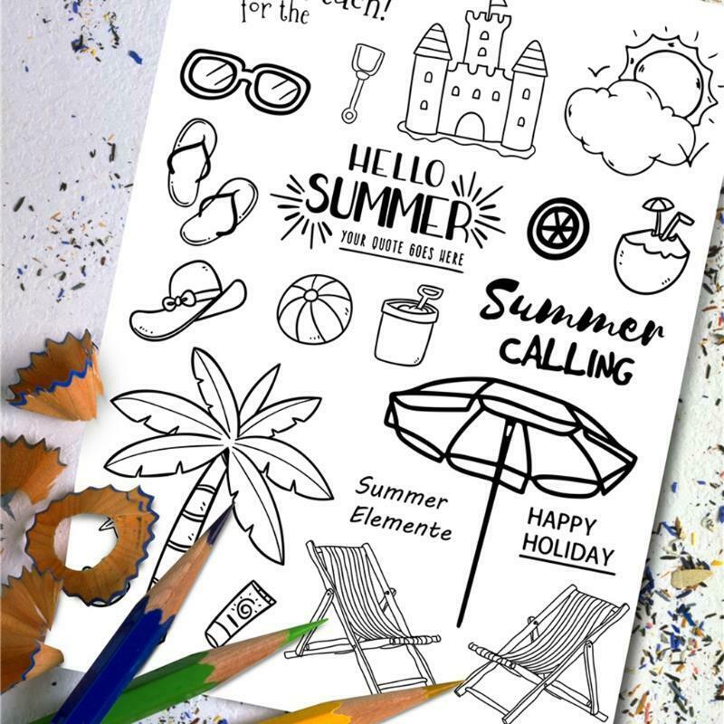 Summer Beach Silicone Clear Seal Stamp DIY Scrapbooking Embossing Photo Album