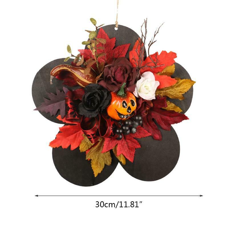 Halloween Pumpkin Petal Pendant Hanging Floral Garland Home Party Decoration