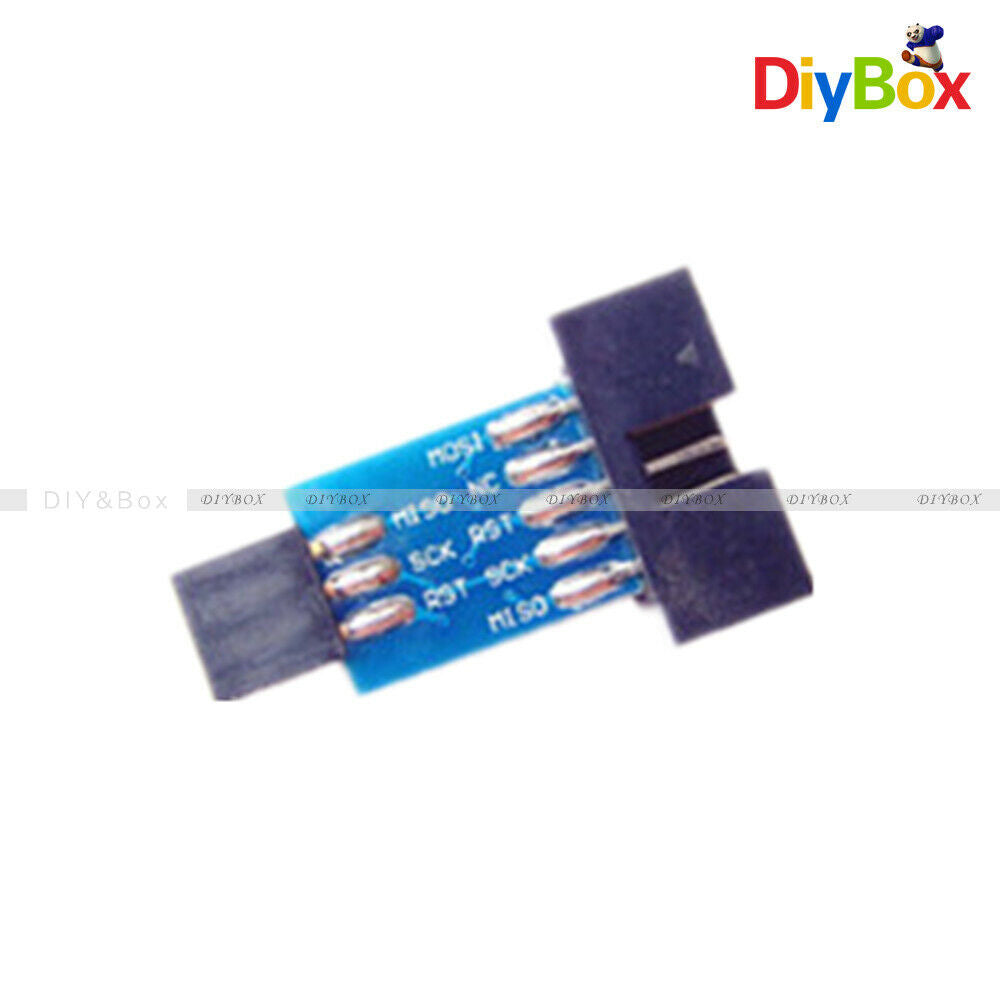 5PCS ATMEL AVRISP STK500 USBASP Adapter Board USB 10 Pin to 6 Pin Adapter - Blue