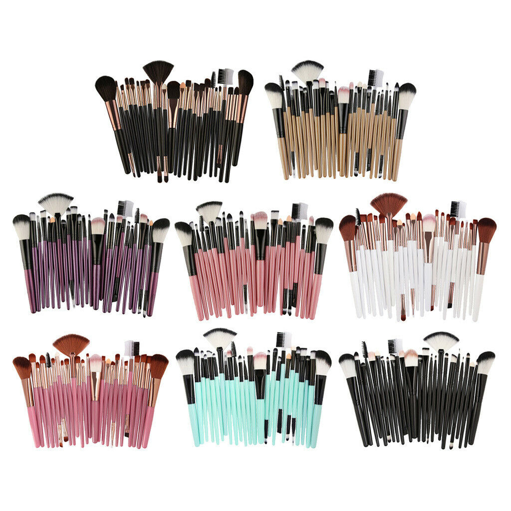 25 Pieces Soft Makeup Cosmetics Brushes Set Stippling Blending Mascara Brush
