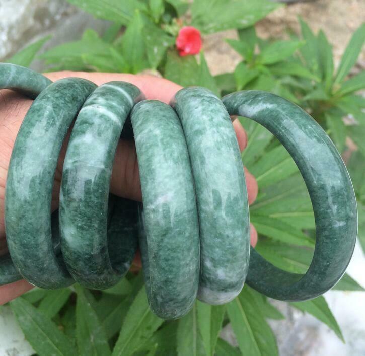 5pcs Natural jade bracelet jewellery Amulet stone Lady hand-carved 58-60mm AAA