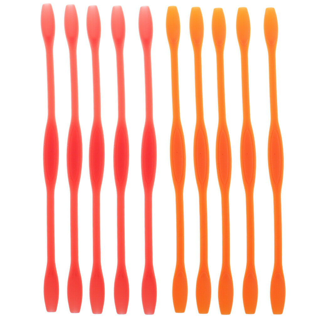 10 Piece Soft Silicone Eyeglasses Strap Cord Holder Red Orange