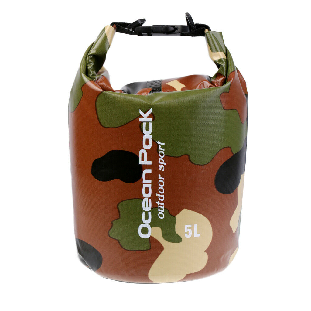 Camo Waterproof Dry Bag Outdoor Sports Swimming Rafting Kayaking Boating 5L