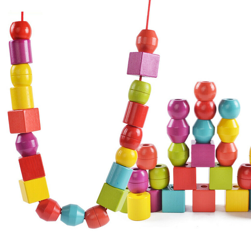 Wooden Lacing Beads Threading for Toddlers Lacing Toys Christmas Girls