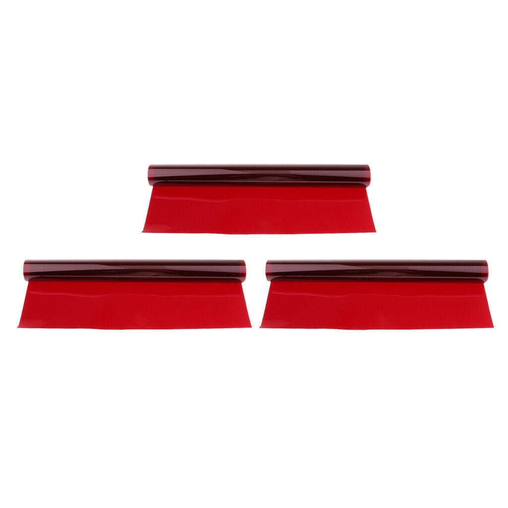 3× DEEP RED Lighting Filter Colour Effects Gel for Theater DJ Party