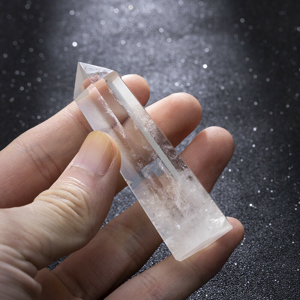 Natural Clear Quartz Crystal Healing Mineral Specimen Stone Wand Reiki 6-7cm HOT
